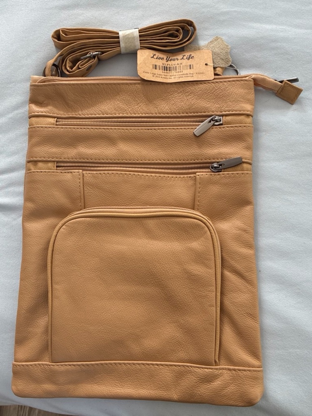 Tan Crossbody Sling Bag for Men